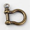 Tibetan Style Alloy D-Ring Anchor Shackle Clasps PALLOY-D355-AB-1
