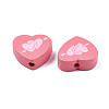 Spray Painted Maple Wood Beads WOOD-Q030-88C-3