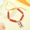 MIYUKI Glass Seed Rectangle Charm Bracelet BJEW-MZ00037-03-4