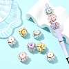 10Pcs 5 Colors Flower Style Resin Rhinestone Beads CLAY-YW0002-73-4