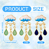 2 Pairs 2 Colors Teardrop Alloy Enamel Dangle Stud Earrings for Women EJEW-TA0001-49A-3