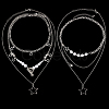 2 Sets 2 Styles Zinc Alloy Star Pendant Layered Necklaces for Women NJEW-SC0001-52-1