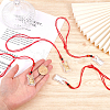 16Pcs 2 Colors Gold Foil Rabbit Pendant Necklaces Set with Red Ropes NJEW-CA0001-08-3