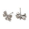 Rack Plating Brass & Cubic Zirconia Stud Earring Findings KK-G487-08P-2