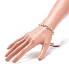Clear Cubic Zirconia Moon & Star Link Slider Bracelet BJEW-JB08847-3