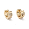 Clear Cubic Zirconia Heart Pattern Thick Hoop Earrings EJEW-F294-10C-G-2