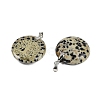 Natural Dalmatian Jasper Flat Round Pendants G-Q188-01P-14-2