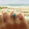Retro Alloy and Synthetic Turquoise Finger Rings FS-WG1C352-05-1