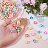 80Pcs Handmade Polymer Clay 3D Flower Plumeria Beads CLAY-DC0001-18A-3