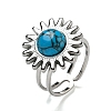 Sun 304 Stainless Steel Open Cuff Rings STAS-Z060-08P-2
