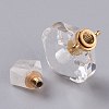 Rhombus Natural Quartz Crystal Perfume Bottle Pendants G-H241-01C-G-2