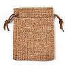 Polyester Imitation Burlap Packing Pouches Drawstring Bags ABAG-R005-9x7-22-2