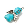 Halloween Dyed Synthetic Turquoise Pendants PALLOY-JF01598-04-3