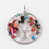 Tree of Life Mixed Stone Big Pendants G-L455-D04-1