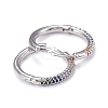 Brass Micro Pave Cubic Zirconia Huggie Hoop Earrings EJEW-K083-36P-A-2