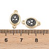 Brass Pave Clear Cubic Zirconia Connector Charms KK-L251-19G-01-3
