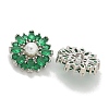 Rack Plating Brass Micro Pave Cubic Zirconia Buttons KK-K293-09P-02-2