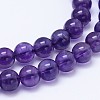 Natural Amethyst Round Bead Strands G-M212-8mm-03B-1