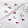 10Pcs 5 Colors Brass & Acrylic Sew On Rhinestone FIND-LP0007-22-1