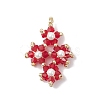 Imitate Austrian Crystal Glass & Glass Seed Beads Pendants PALLOY-MZ01060-03-1