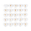 25Pcs Natural Quartz Crystal Heart Rune Stones with Elder Futhark Alphabet Engraved G-T144-02C-2