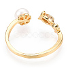 Natural Pearl Open Cuff  Ring Micro Pave Clear Cubic Zirconia PEAR-N022-C07-3