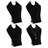4Pcs Bust Shaped Velvet Necklace Display Stands ODIS-CA0001-34-1