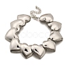 Iron 3D Heart Link Chain Choker Necklaces for Women NJEW-V003-02P-2
