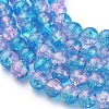 1Strand Two Tone Transparent Crackle Glass Round Beads Strands X-CCG-Q001-8mm-19-3