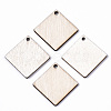 Unfinished Natural Poplar Wood Pendants WOOD-S045-110-1