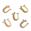 304 Stainless Steel Alphabet Charms STAS-H122-U-AB-2