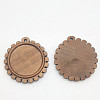 Wooden Pendant Cabochon Settings WOOD-WH0034-89D-2