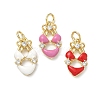 Brass Micro Pave Cubic Zirconia Pendants KK-C156-29G-1