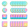 48 Pcs 4 Styles PVD Vacuum Plating 304 Stainless Steel Spacer Beads STAS-UN0022-36-1