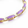 Brass Micro Pave Cubic Zirconia Link Chain Bracelet for Women BJEW-T020-05G-06-2