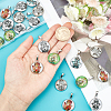 24Pcs 6 Color Hamsa Hand Pattern Glass Pendants GLAA-DC0001-01-2