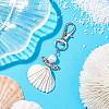 Angel Alloy & Wire Wrapped Natural Shell Pendant Decorations HJEW-JM02017-04-2