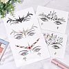 7 Sheets 7 Style Self Adhesive 3D Eyes Body Face Jewelry Acrylic Rhinestone & Imitation Pearl Stickers MRMJ-OC0003-11-5