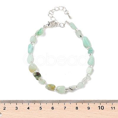 Natural Flower Amazonite Chips Bracelets for Women BJEW-H623-01S-08-1