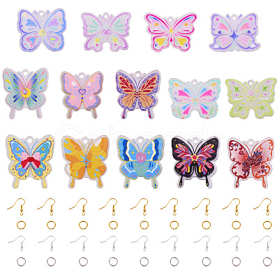 DIY Butterfly Dangle Earring Making Kit DIY-TA0006-34-1
