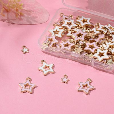 80Pcs 4 Styles Alloy Enamel Pendants ENAM-LS0001-27LG-1