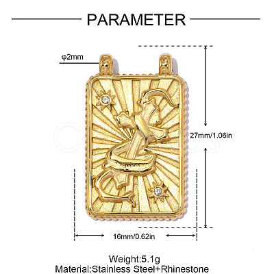 304 Stainless Steel Pendants STAS-OY014-81G-1