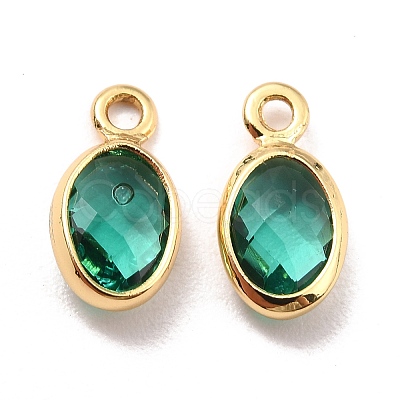 Eco-Friendly Brass with Glass Pendants KK-K268-01R-1