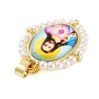 Rack Plating Brass Enamel Pendants KK-C056-07G-01-1