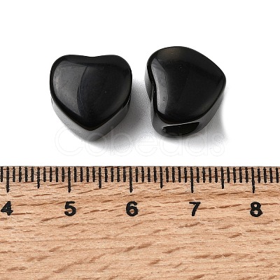 Natural Black Obsidian European Beads G-C269-01C-1