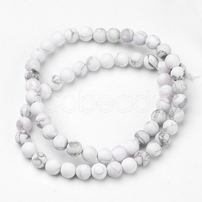 Natural Howlite Beads Strands G-D809-16-6mm-1