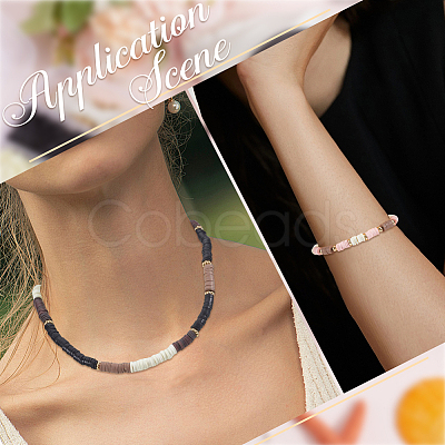 DIY Disc/Flat Round Polymer Clay Beads Stretch Bracelets Making Kits DIY-SP0003-41-1