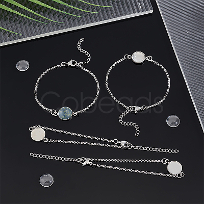 DIY Blank Oval 304 Stainless Steel Link Bracelet Making Kits BJEW-UN00004-1