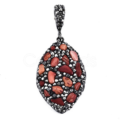 Polymer Clay Rhinestone Pendants RB-S056-12A-B-1