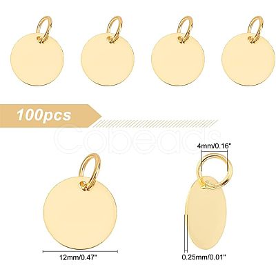 100Pcs Brass Stamping Blank Tag Charms KK-FH0002-60G-1